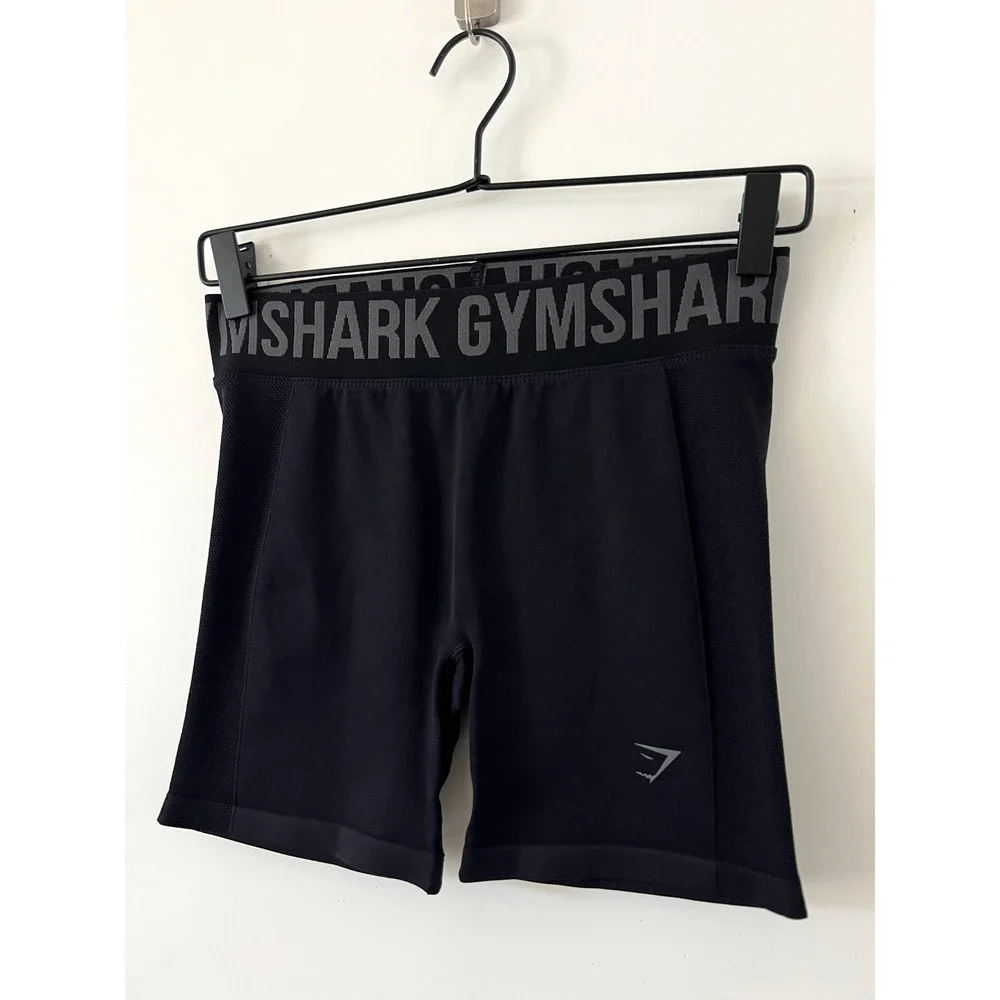 Gymshark Training Shorts Black Logo Gym Workout Fitness Activewear Womens Small